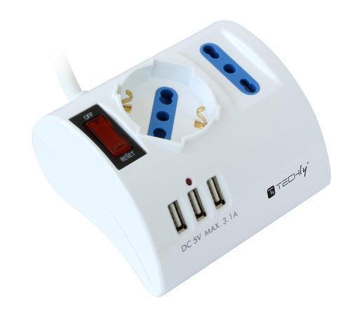 Multipresa da Tavolo 3 Posti con Porte USB