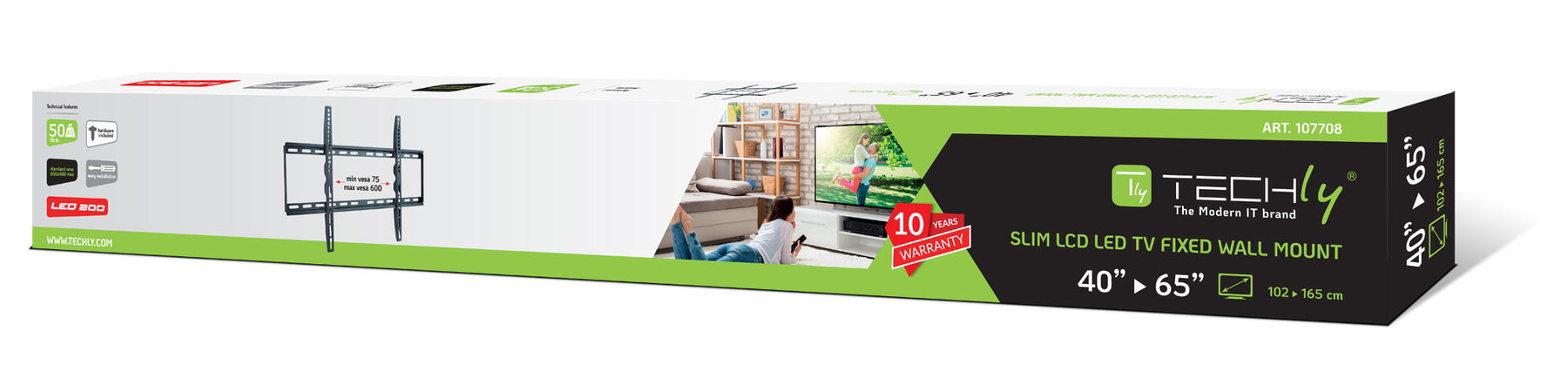 Staffa a Muro Fissa Slim TV LED LCD 40-65''