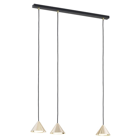 Sospensione Minimal Elit 3 Luci In Acciaio Nero