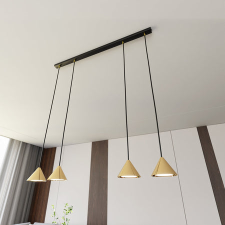 Sospensione Minimal Elit 4 Luci In Acciaio Nero