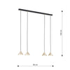 Sospensione Minimal Elit 4 Luci In Acciaio Nero