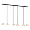 Sospensione Minimal Elit 6 Luci In Acciaio Nero