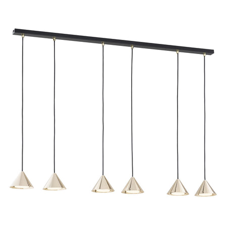 Sospensione Minimal Elit 6 Luci In Acciaio Nero
