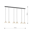 Sospensione Minimal Elit 6 Luci In Acciaio Nero