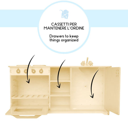 Cucina Montessori in legno per bambini