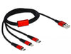 Cavo di Ricarica USB 3 in 1 Lightning Micro USB USB-C&trade 1m Rosso