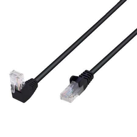 Cavo di Rete Patch Connettore Angolato 90&deg CCA Cat. 5E UTP 10m Nero