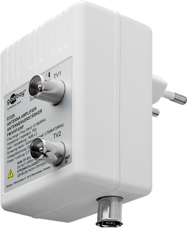 Amplificatore per Antenna Due Dispositivi (DVB-T / DVB-T2 / DVB-C) con Cavo