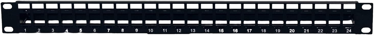 Pannello Patch Modulare Senza Frutti 24 Posti 1U Nero