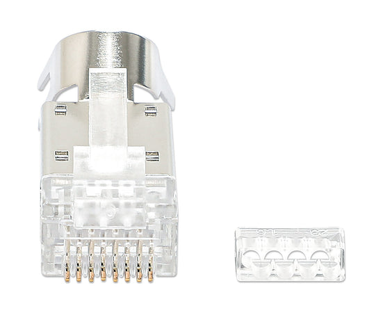 Confezione 50 Plug RJ45 STP per Cavo Rigido Flessibile Cat.6A STP