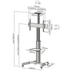 Supporto a Pavimento con una Mensola Trolley TV LCD/LED/Plasma 37-70''