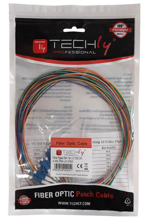 Set 12 Pigtail Fibra Ottica Monomodale OS2 LC 9/125 2 m