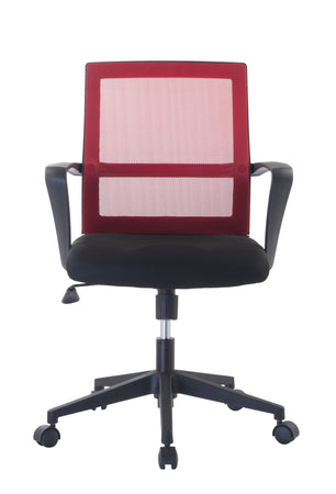 Sedia per Ufficio con Schienale Medio Nero/Bordeaux