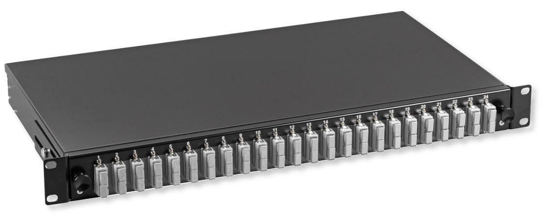 Cassetto Ottico 19'' con 24 bussole SC Duplex Multimodale OM2 Nero