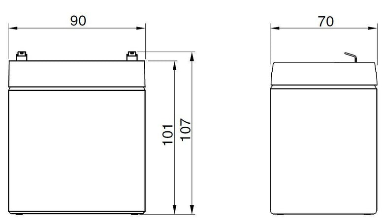 Batteria al Piombo 12V 5Ah (Faston 6,3mm)