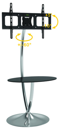 Supporto a Pavimento con Base Rotonda e Mensola per TV LCD/LED 32-70''