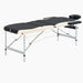 Lettino Massaggio Pieghevole a 3 Sezioni in Legno Colore Nero Beige