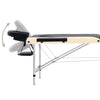 Lettino Massaggio Pieghevole a 3 Sezioni in Legno Colore Nero Beige
