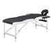 Lettino Massaggio Pieghevole Professionale 2 Zone Alluminio Nero/Bianco