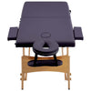 Lettino da Massaggio Pieghevole a 2 Sezioni in Legno Viola