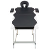 Lettino Massaggio Pieghevole Professionale 2 Zone Alluminio Nero/Bianco