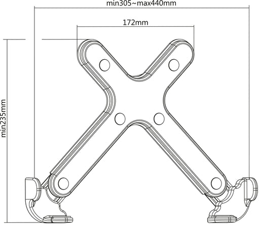 Supporto Laptop Regolabile con Montaggio VESA per Adattamento a Staffa