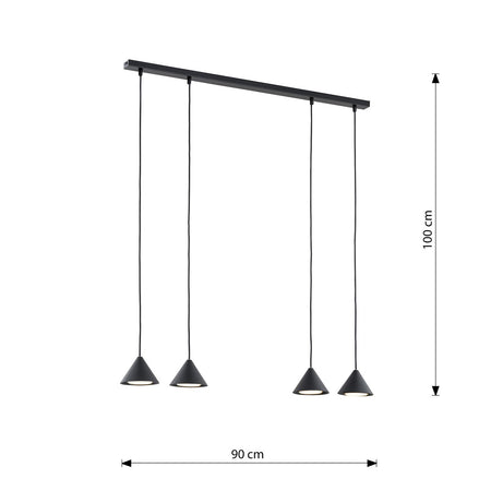 Sospensione Minimal Elit 4 Luci In Acciaio Oro