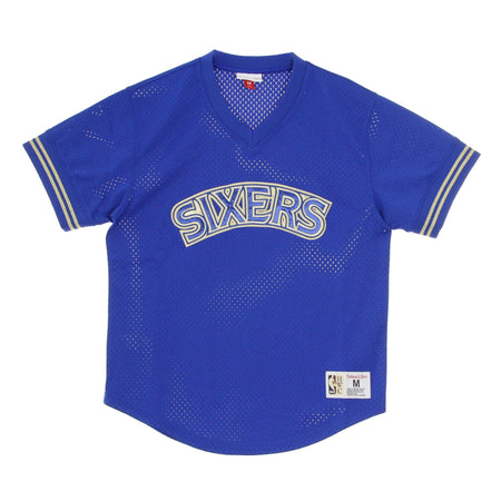 MITCHELL &amp; NESS Casacca Uomo Nba Championship Game Mesh V-neck Phi76e Original Team Colors da uomo