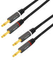 Cavo per Altoparlanti 2x2 Spinotti a Banana Nylon Nero 3 metri