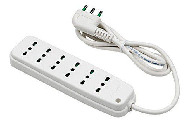 Multipresa 6 Posti con Spina Italiana Angolata Bianco