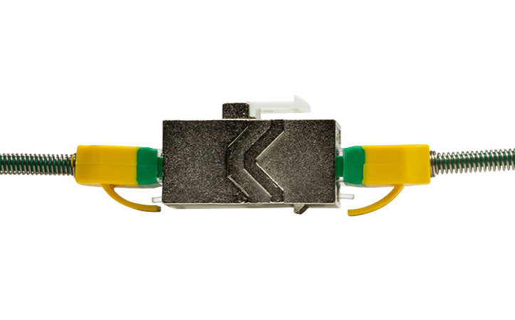 Accoppiatore Cat.6A Keystone 2xRJ45 STP Larghezza solo 14,6 mm Silver