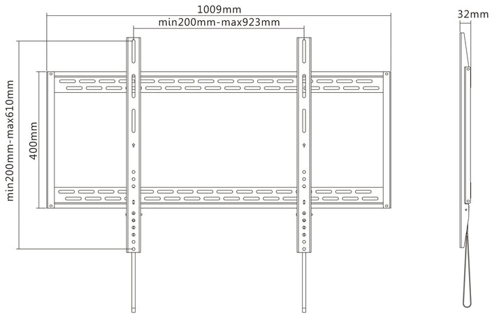 Staffa a Muro Slim Fissa TV LED LCD 60-100''