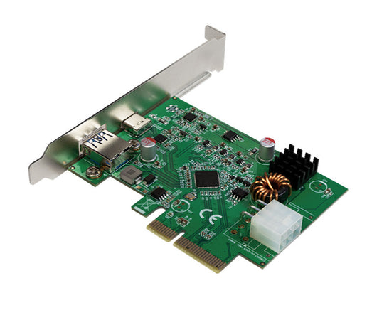 Scheda PCI Express USB 3.2 Gen2x1, 1x USB-C&trade PD 3.0 e 1x USB 3.0