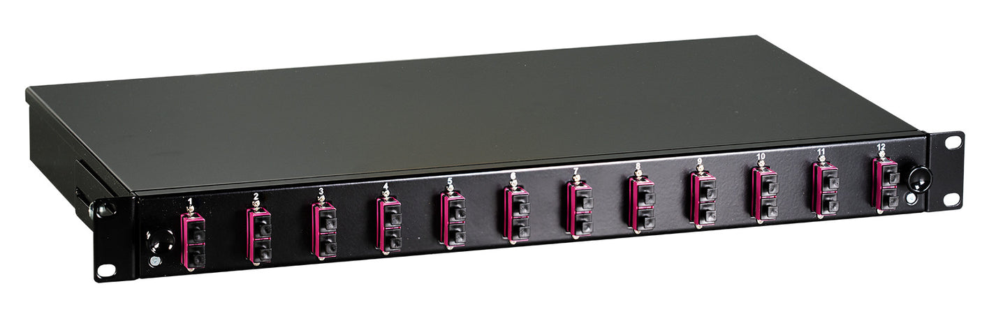 Cassetto Ottico 19'' con 12 bussole SC Duplex Multimodale OM4 Nero