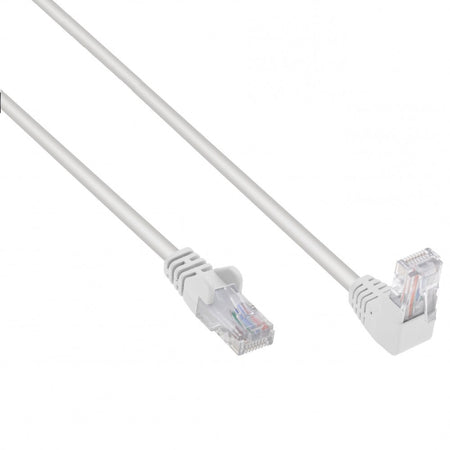 Cavo di Rete Patch Connettore Angolato 90&deg CCA Cat. 5E UTP 3 metri Bianco