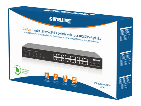 Switch PoE+ Gigabit Ethernet a 24 porte con Quattro Uplink SFP+ 10G