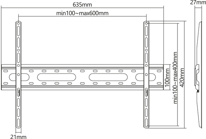 Staffa a Muro Fissa Low-Profile per TV 37-70''