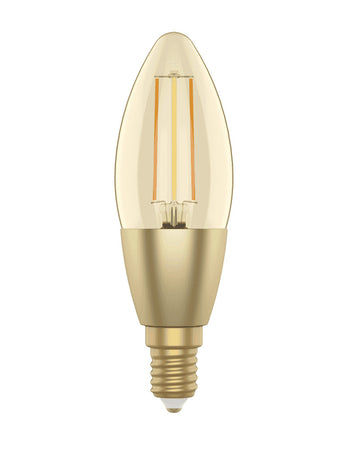 Lampadina Intelligente Candela E14 Ambra Calda 4,9W LED a Filamento Alexa Google Assistant Classe F, R5141