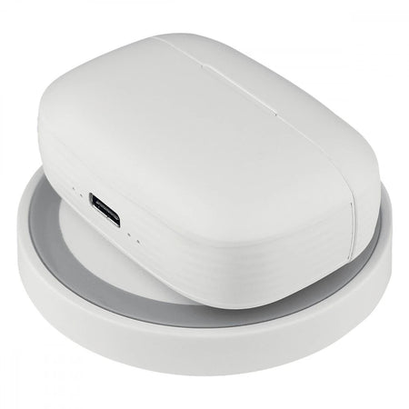 Cuffie Auricolari TWS Jive con Custodia di Ricarica USB-C&trade e Pad Caricatore a Induzione Bianco