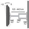 Supporto a Muro per TV LED LCD 19-37'' Inclinabile 3 Snodi Bicolor Bianco Nero