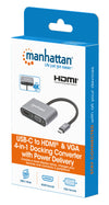 Convertitore USB-C&trade a HDMI e VGA 4-in-1 con Power Delivery