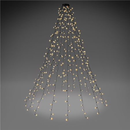 Catena Luminosa 400 Luci LED IP44 Bianco Caldo per Albero con Anello