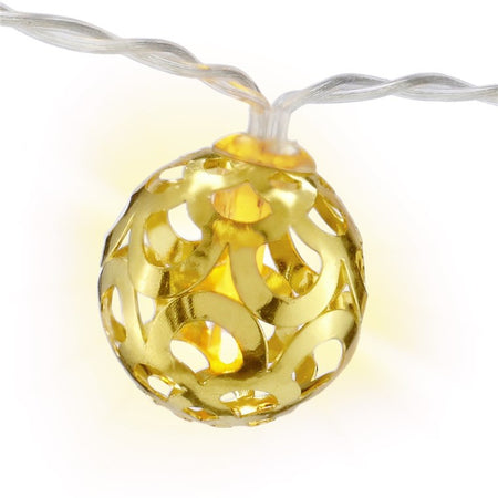 Stringa 10 LED Ornamentali IP20 Bianco Caldo a Batteria con Timer