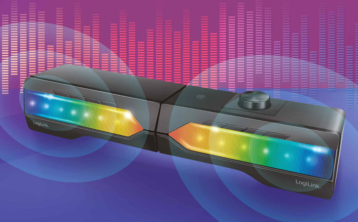 2 in 1 Gaming Sound System Soundbar e Speakers Bluetooth v5.0 Illuminazione RGB