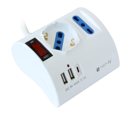 Multipresa da Tavolo 3 Posti con 2 Porte USB-A e 1 Porta USB-C&trade QC3.0