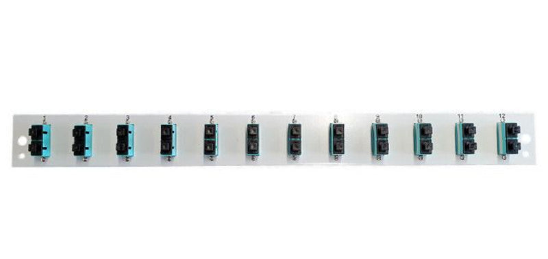 Pannello Frontale per Cassetto Ottico 1U 12 SC Duplex/LC OM3 Grigio