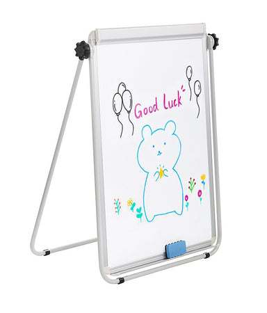 Lavagna Magnetica Bifacciale Flipchart Portatile 70x100 cm con Supporto