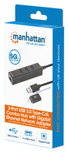 Hub USB 3.0 3 Porte Combo Type-C/A con Adattatore di Rete Gigabit