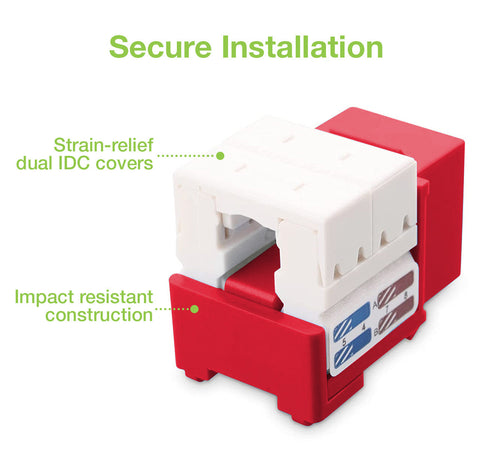 Frutto Keystone RJ45 Cat.6 UTP IDC 90&deg Rosso