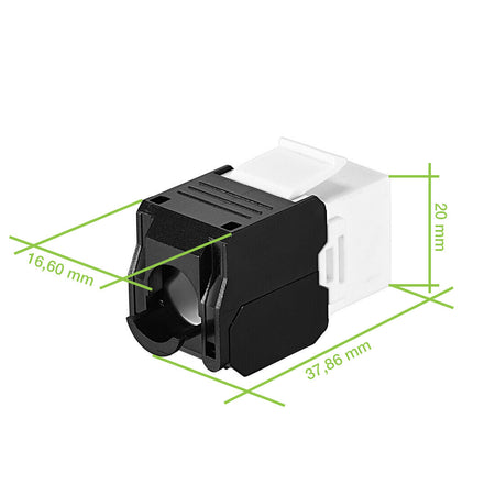 Frutto Keystone RJ45 Cat.6A UTP Tool-Free Bianco Nero